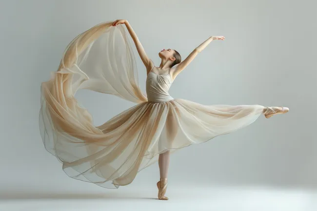 Anmutige Tänzerin in wehendem Kleid