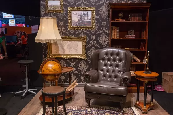 Anno 1800 Messestand im Vintage-Look des 19. Jahrhunderts