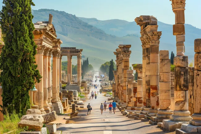 Antike Säulen in Hierapolis, Türkei