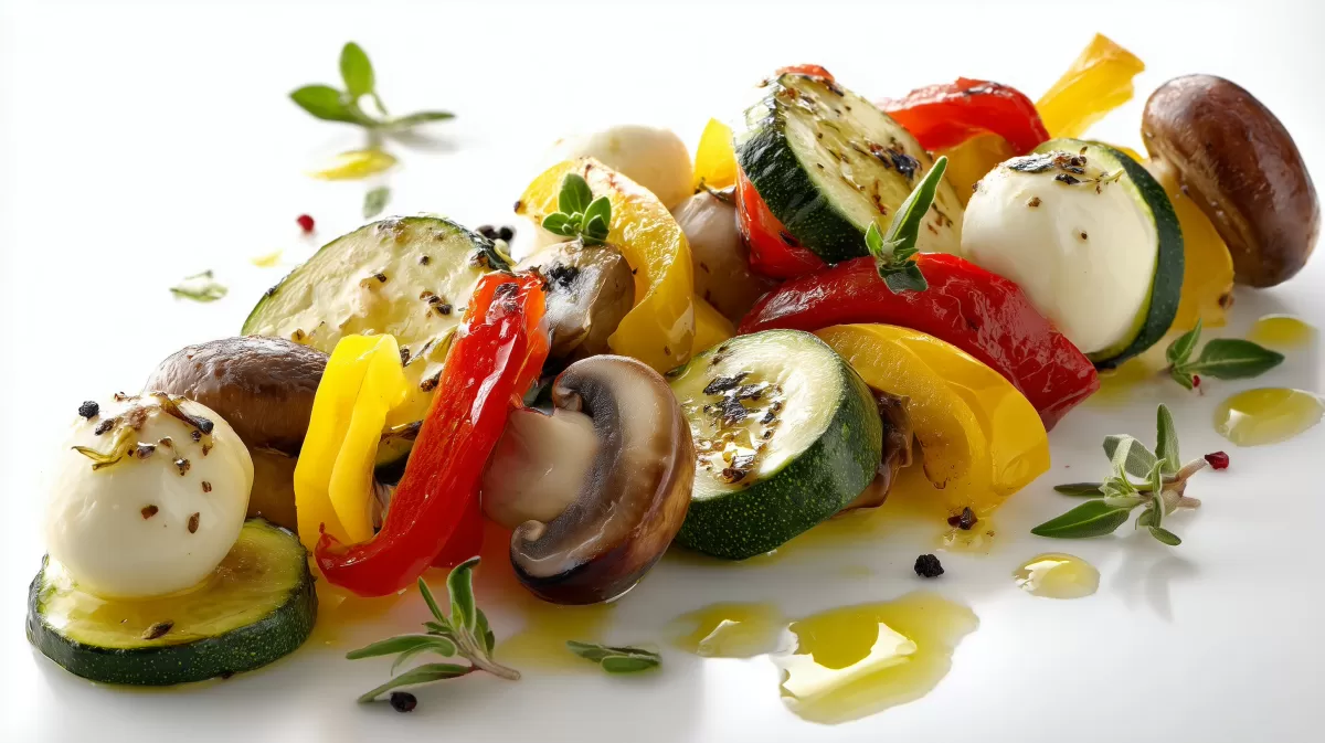 Antipasti mit gegrilltem Gemüse und Mozzarella