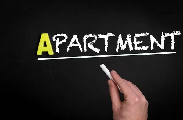 Apartment text on blackboard