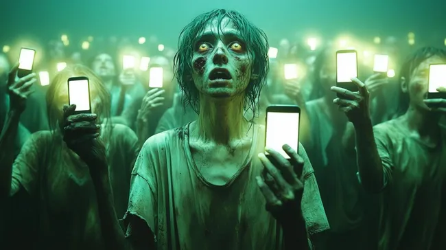 Apokalyptische Zombies in Smartphone-Zombiewelt