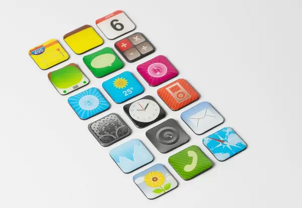 App Symbole auf weißem Hintergrund