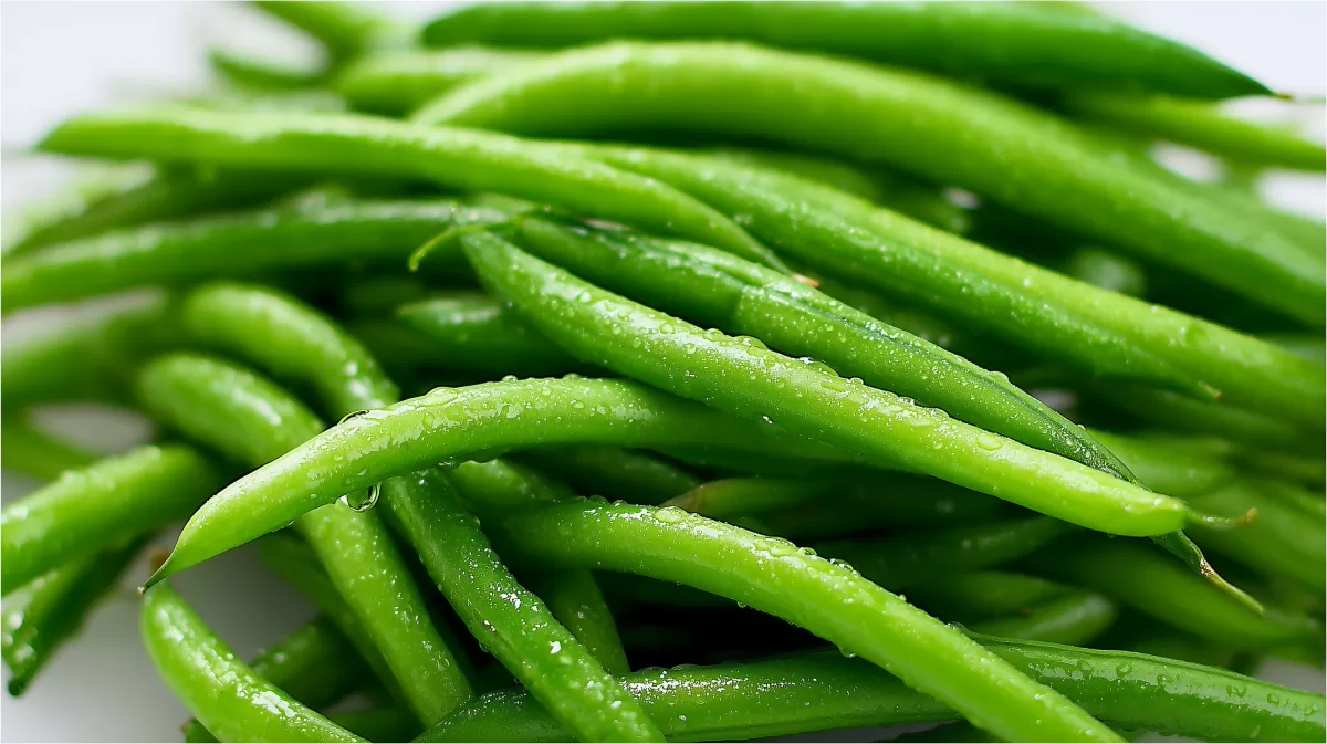 Appetitanregende frische Grüne Bohnen