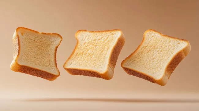 Appetitanregende Toastscheiben in der Luft