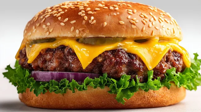 Appetitanregender Burger mit doppeltem Käse und Salat