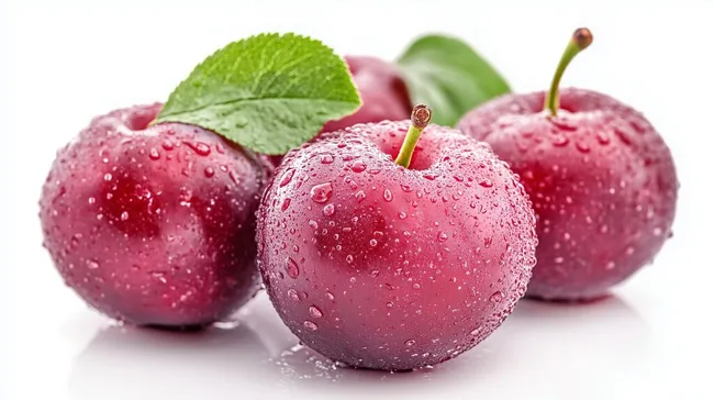 Appetitliche Äpfel mit Wassertropfen auf weißem Hintergrund