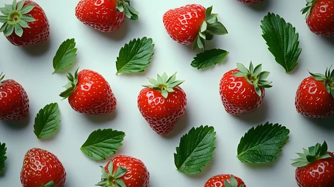 Appetitliche Erdbeeren mit frischen Blättern