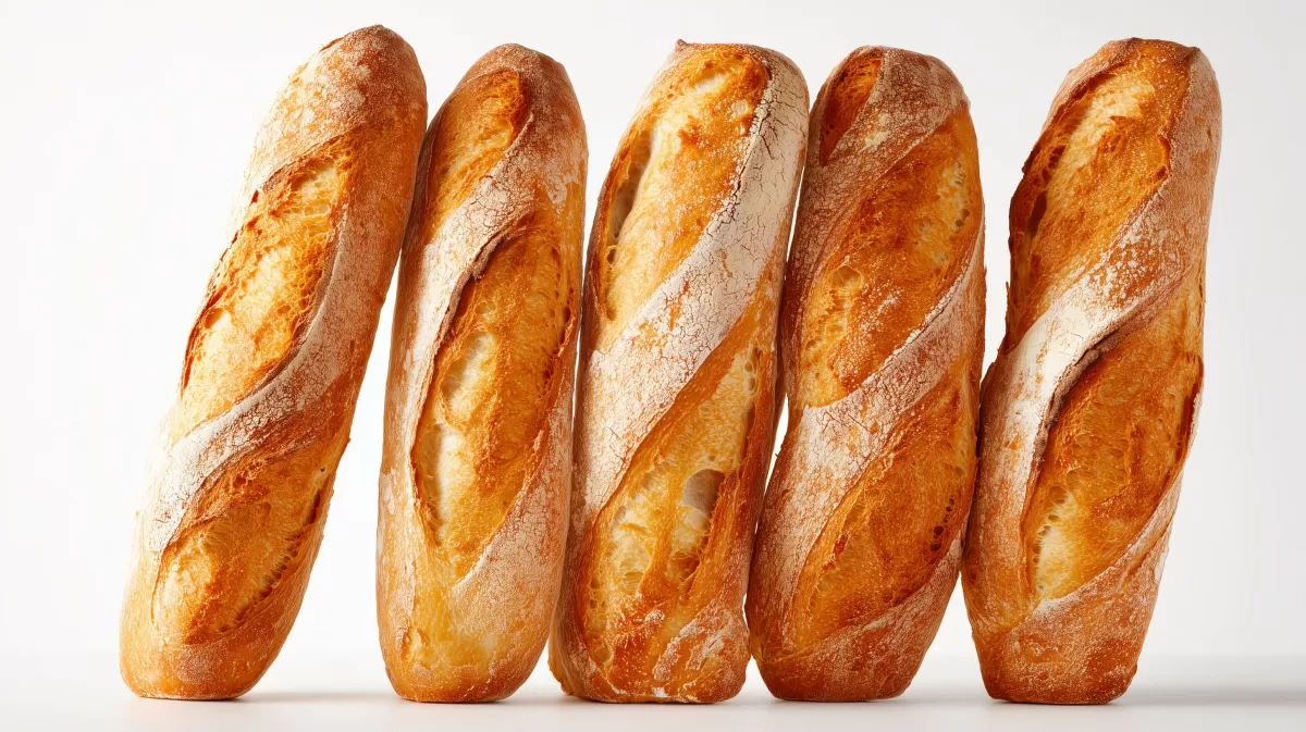 Appetitliche Französische Baguettes auf weißem Hintergrund