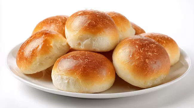 Appetitliche hausgemachte Brötchen auf einem Teller