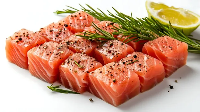 Appetitliche Lachsfilets mit Kräutern und Zitrone