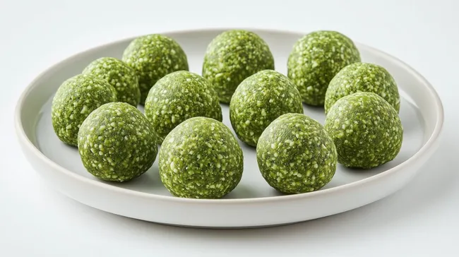Appetitliche Matcha-Energiebällchen auf Teller