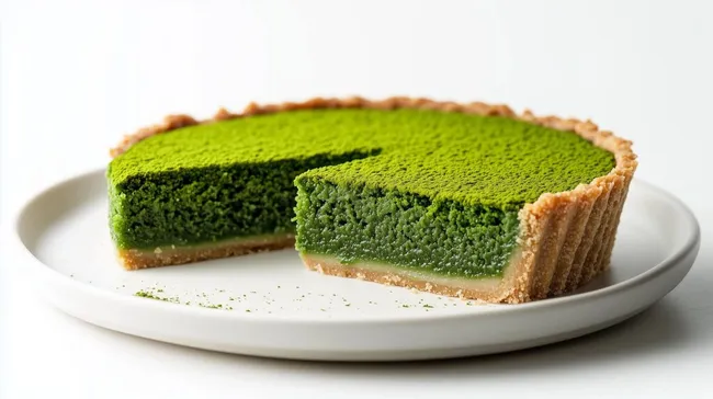 Appetitliche Matcha-Törtchen auf weißem Teller