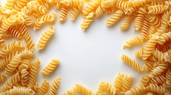 Appetitliche Nudel-Komposition in sommerlichen Pastelltönen