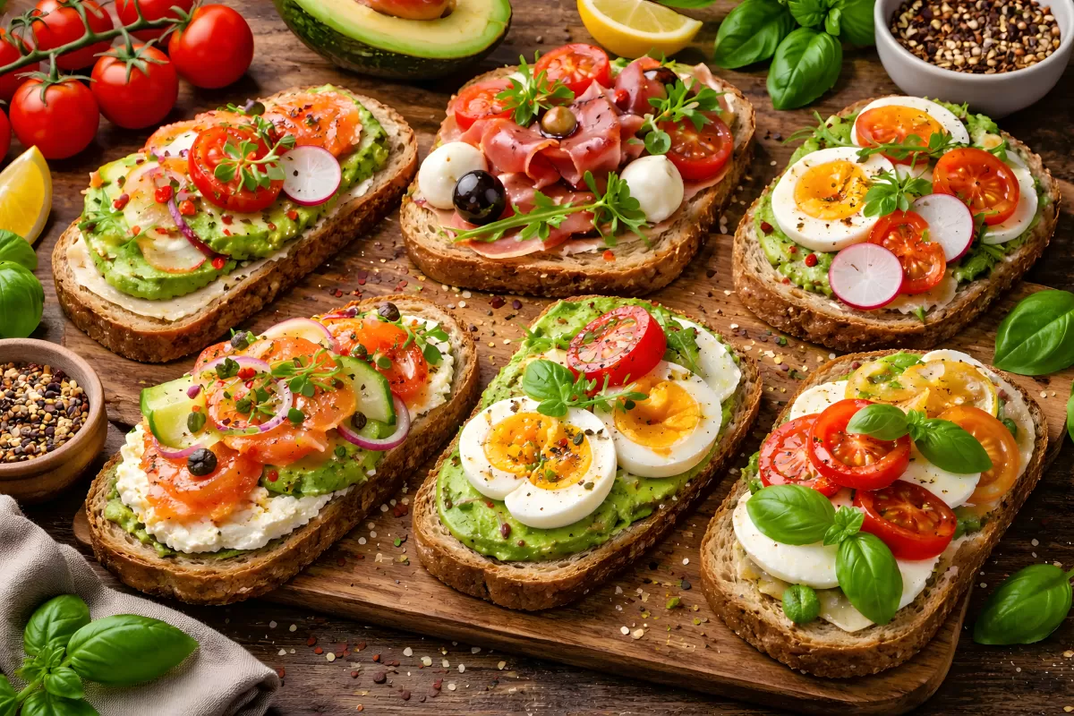 Appetitliche Sandwiches mit Avocado und Tomaten