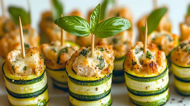 Appetitliche Zucchini-Häppchen mit Käsefüllung