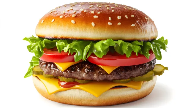 Appetitlicher Cheeseburger mit frischem Salat