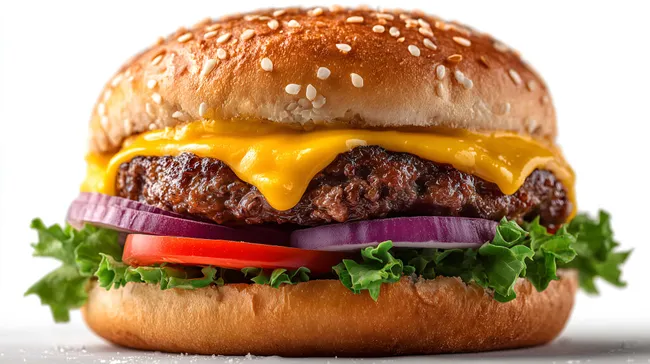 Appetitlicher Cheeseburger mit knackigem Gemüse