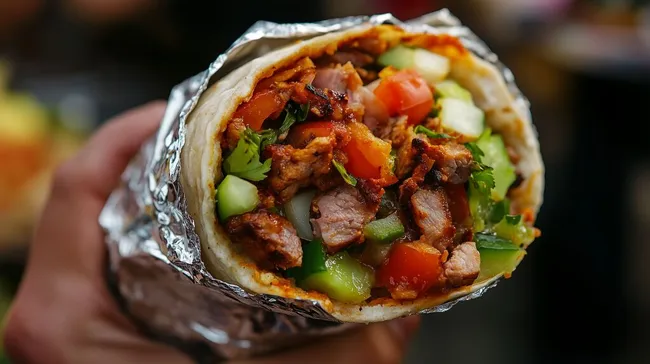 Appetitlicher Döner mit frischem Gemüse