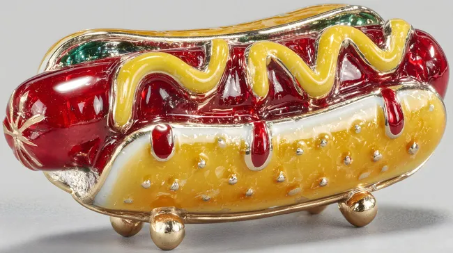 Appetitlicher Hotdog mit geschmolzenem Käse