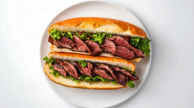 Appetitlicher Roastbeef-Sandwich mit knackigem Salat