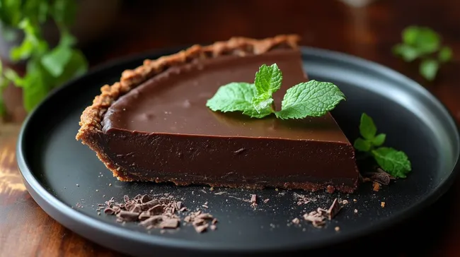 Appetitlicher Schokoladentartelett mit Minze