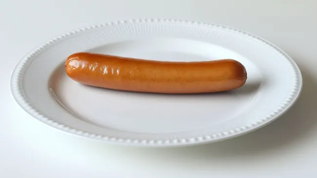 Appetitlicher Wurstbrötchen auf Teller