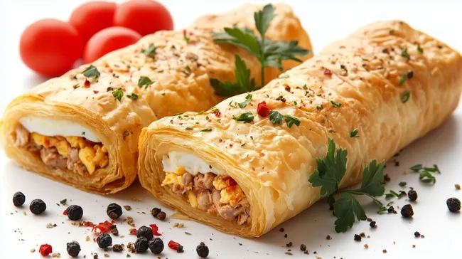 Appetitliches Fladenbrot mit herzhafter Füllung