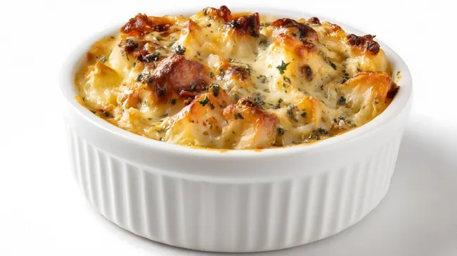 Appetitliches Kartoffelgratin mit Käse überbacken