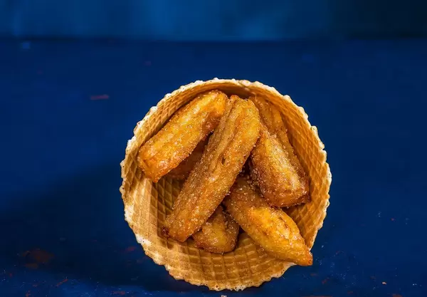 Appetizing fried golden Belgian waffle (Flip 2019)