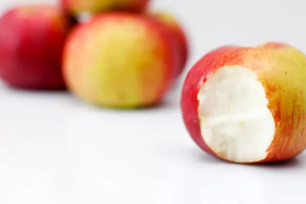 Apple on a White Background