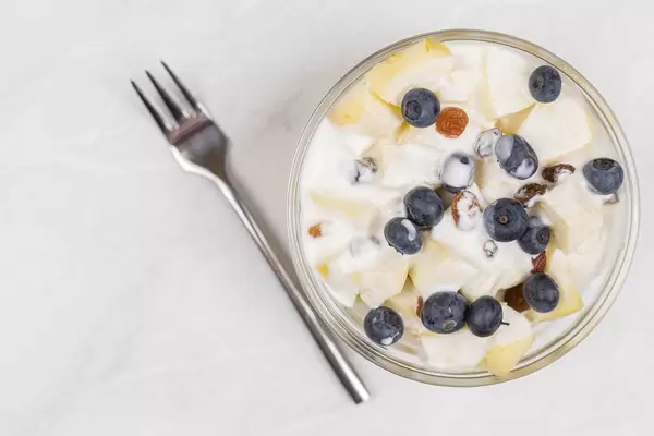 Apple Salad with Blueberries and Raisins
