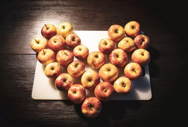Apples forming a heart