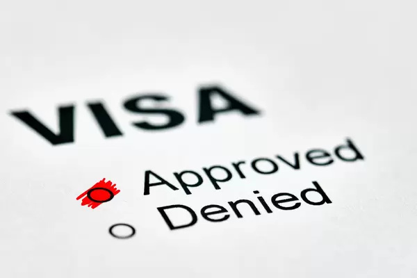 Approved Visa application form