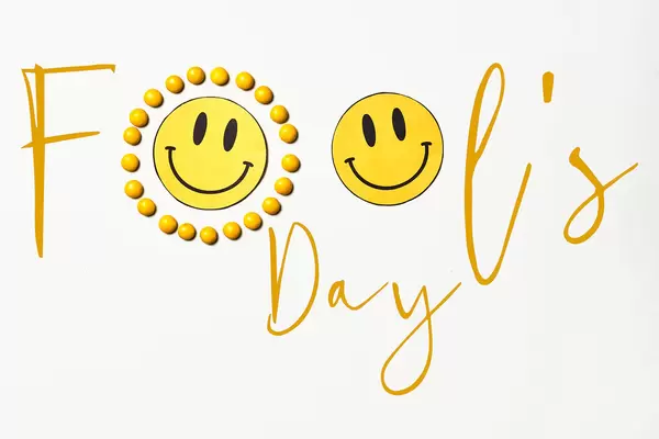 April fools day concept smiles paper cut