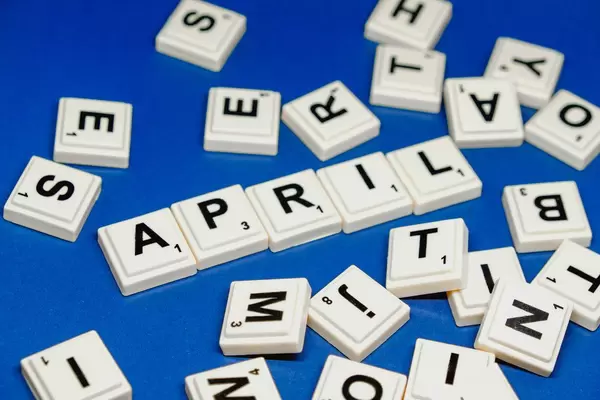 April text close up shot