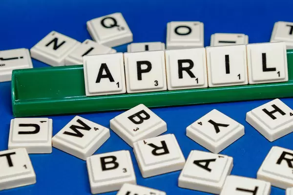 April text surrounded by scrambled letters