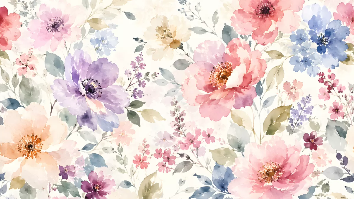 Aquarell Blumenmuster in sanften Pastellfarben