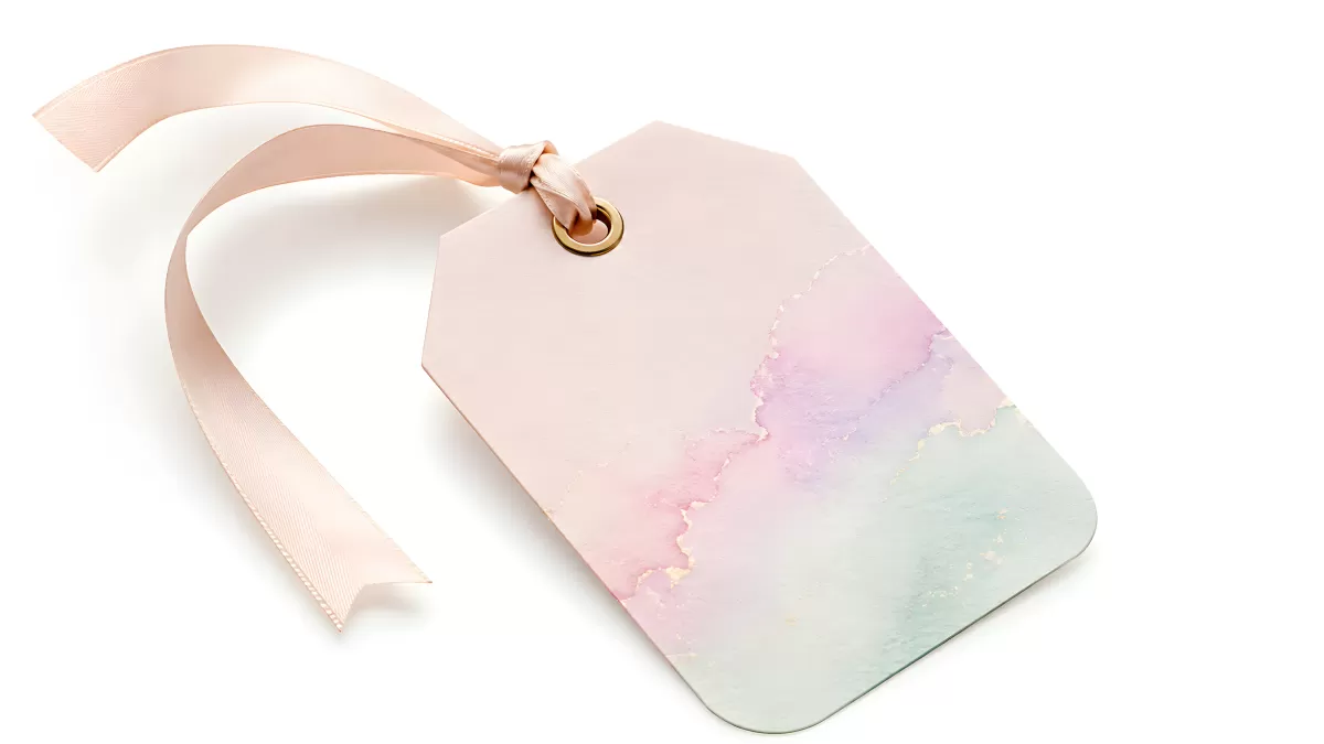 Aquarell-Geschenkanhänger in Rosa und Mintgrün