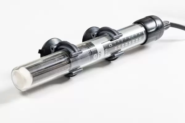 Aquarium heating system on white background