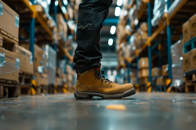 Arbeiter in Schutzkleidung im Lagerhaus