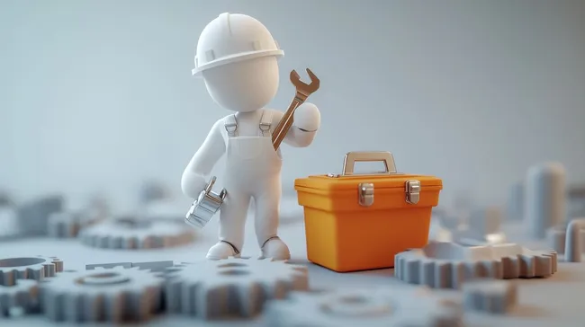 Arbeitsgeräte und Industrieumgebung für Handwerker