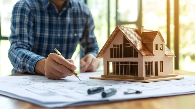 Architekturplanung mit Miniaturhaus-Modell