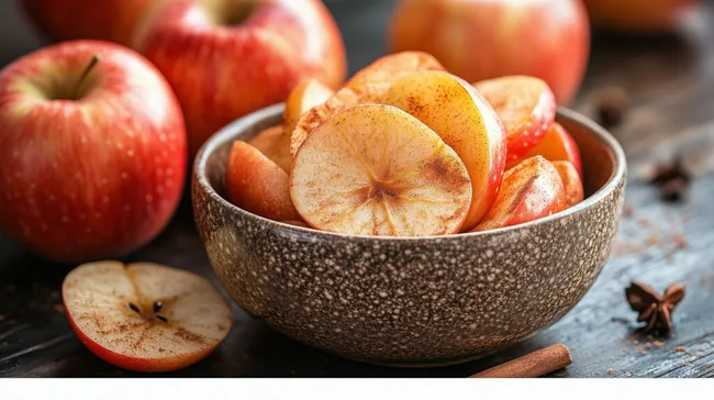 Aromareiche Apfelscheiben mit Gewürzen