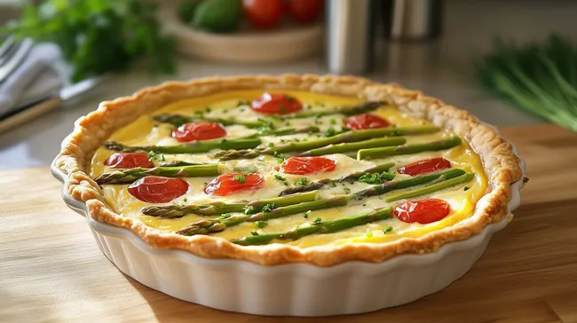 Aromatische Gemüsetarte mit Tomaten und Spargel