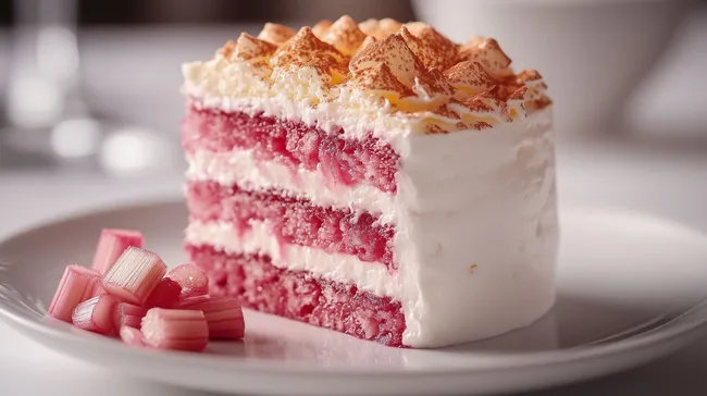 Aromatischer Rhabarberkuchen mit Sahnetopping