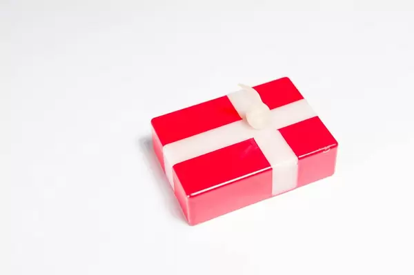 Artificial candle in shape of Denmark's flag