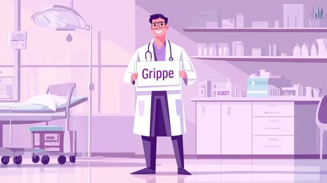 Arzt informiert über Grippe in Krankenhausumgebung
