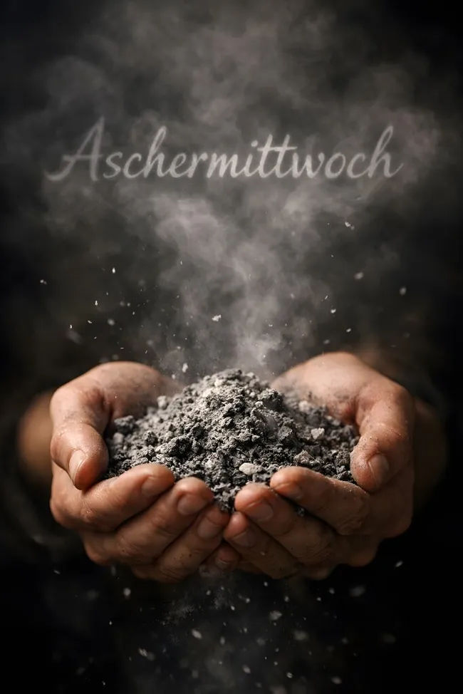 Aschermittwoch-Konzept: Asche in Händen