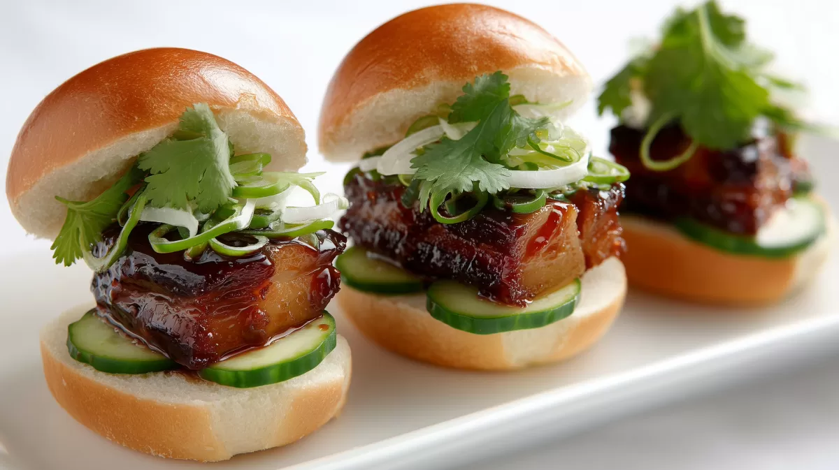 Asian Style Pork Belly Sliders mit Hoisin-Sauce